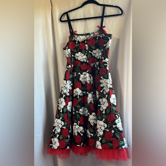 Poison Candy skull&rose cotton dress L - Picture 2 of 12